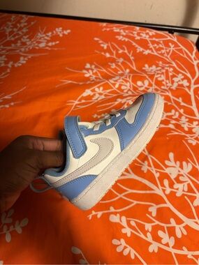 Nike Kids Blue and White Velcro Sneakers